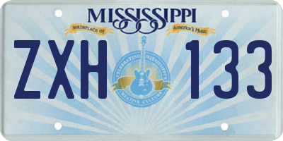 MS license plate ZXH133