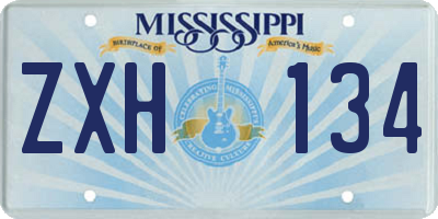 MS license plate ZXH134