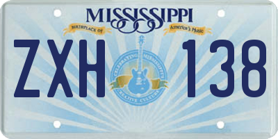 MS license plate ZXH138