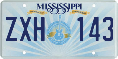 MS license plate ZXH143