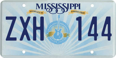MS license plate ZXH144