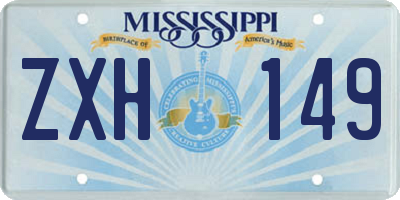 MS license plate ZXH149