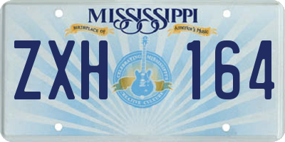 MS license plate ZXH164