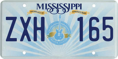 MS license plate ZXH165