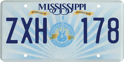 MS license plate ZXH178