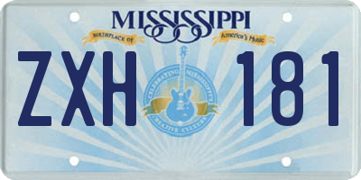 MS license plate ZXH181
