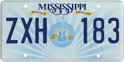 MS license plate ZXH183