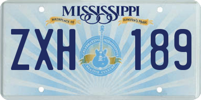 MS license plate ZXH189