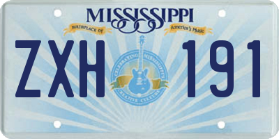 MS license plate ZXH191