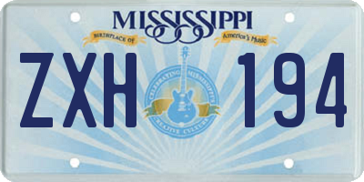 MS license plate ZXH194