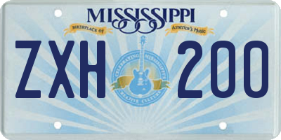 MS license plate ZXH200