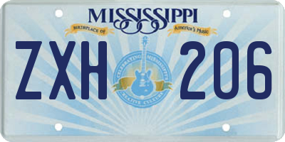 MS license plate ZXH206
