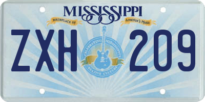 MS license plate ZXH209