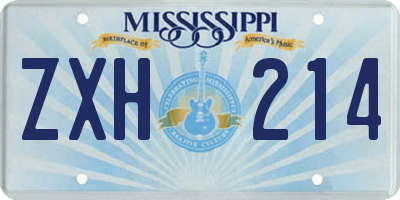 MS license plate ZXH214