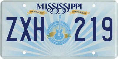 MS license plate ZXH219