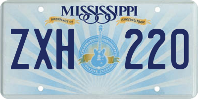 MS license plate ZXH220