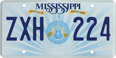 MS license plate ZXH224