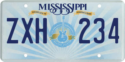 MS license plate ZXH234