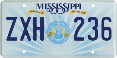 MS license plate ZXH236