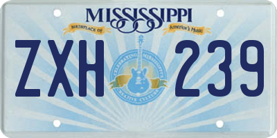 MS license plate ZXH239