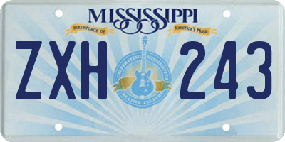 MS license plate ZXH243