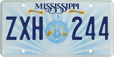 MS license plate ZXH244