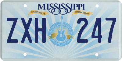 MS license plate ZXH247