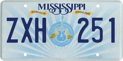MS license plate ZXH251