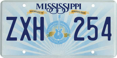 MS license plate ZXH254