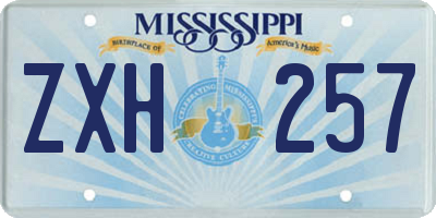 MS license plate ZXH257
