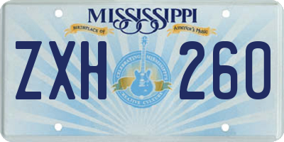 MS license plate ZXH260