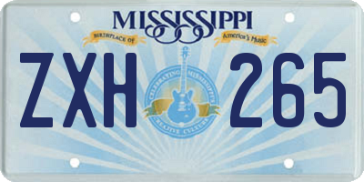 MS license plate ZXH265
