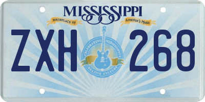 MS license plate ZXH268