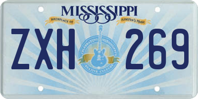 MS license plate ZXH269