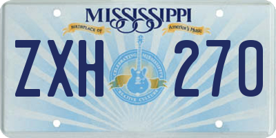 MS license plate ZXH270