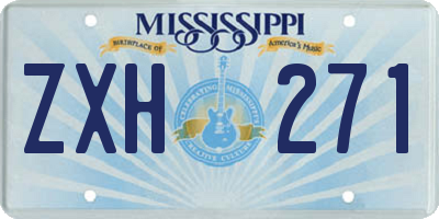 MS license plate ZXH271