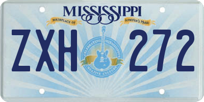 MS license plate ZXH272