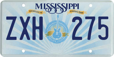 MS license plate ZXH275