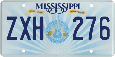 MS license plate ZXH276
