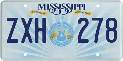 MS license plate ZXH278