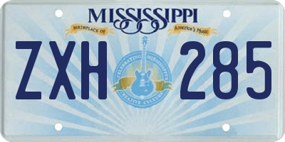 MS license plate ZXH285