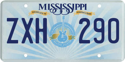 MS license plate ZXH290