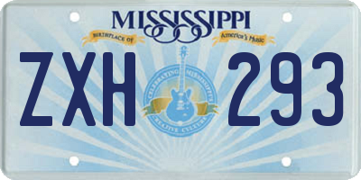 MS license plate ZXH293