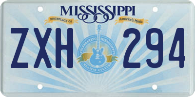 MS license plate ZXH294