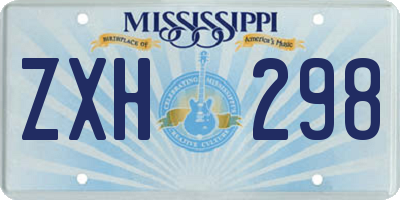 MS license plate ZXH298