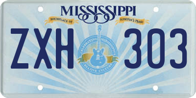 MS license plate ZXH303