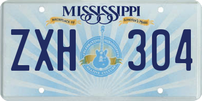 MS license plate ZXH304