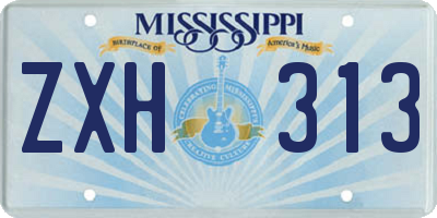 MS license plate ZXH313