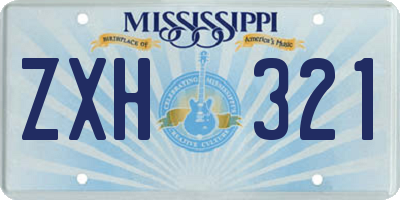 MS license plate ZXH321