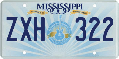 MS license plate ZXH322